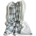 Lavish Home Lavish Home Fleece Sherpa Blanket Throw - Gray Snowflakes 61-00004-Stars-B